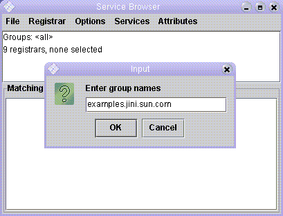 Picture of the lookup browser with group dialog box visible.